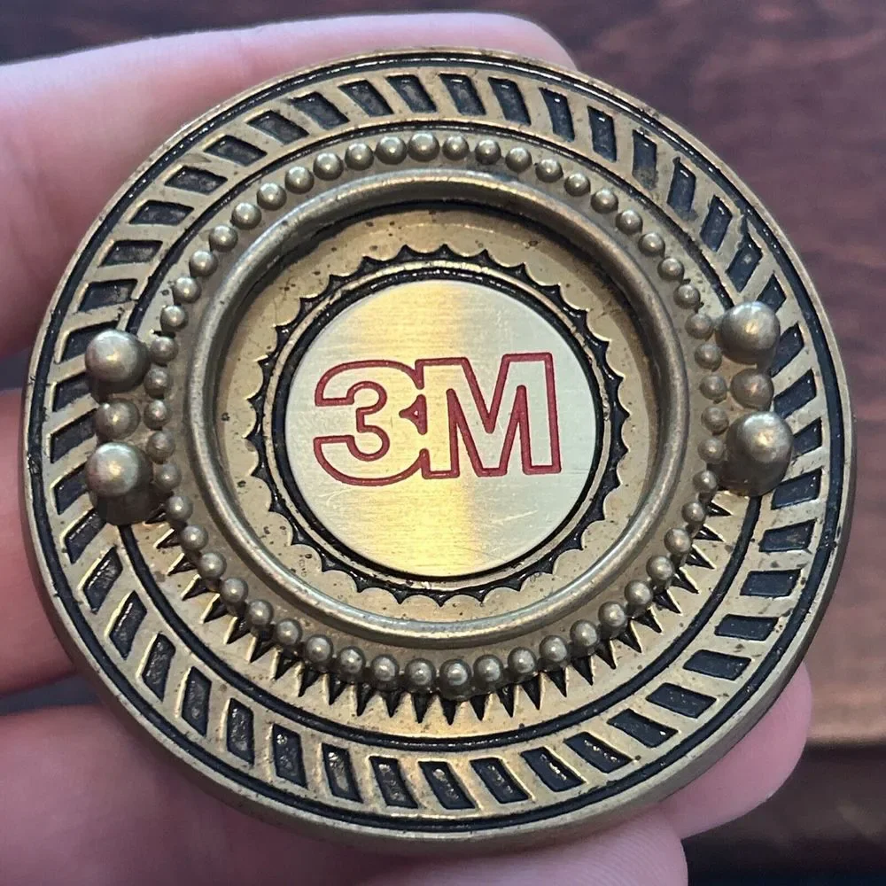 3M Belt Buckle Solid Brass Baron 1978 Made In‎ Taiwan Vintage E1